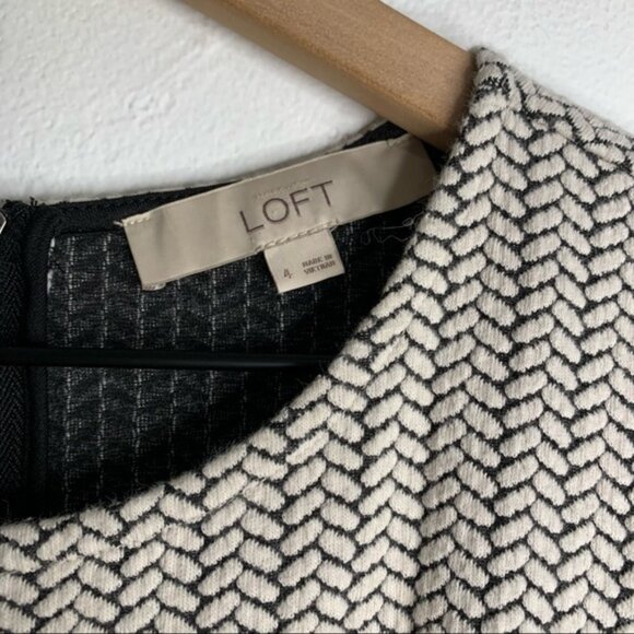 Loft Sleeveless Black And White Fit & Flare Dress - Picture 4 of 8